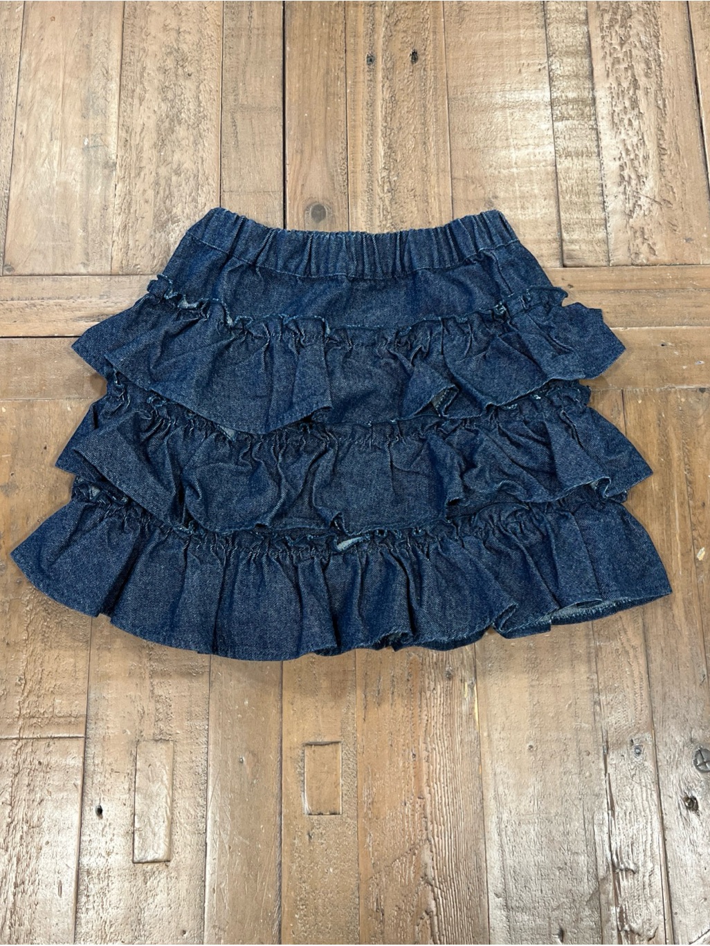 Philosophy Di Lorenzo Serafini Kids Tiered Denim Mini Skirt 6 Years Blue Jean